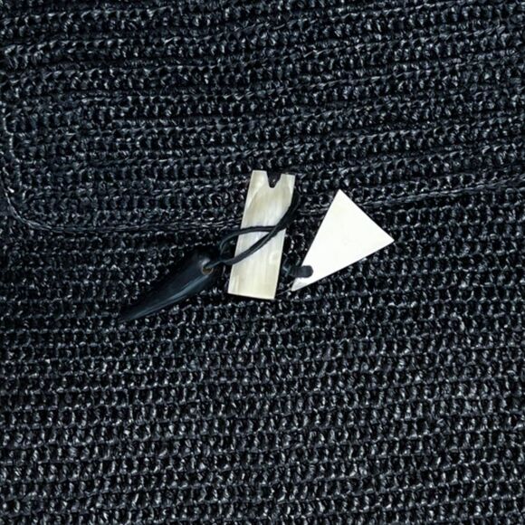 Black Chikumbuso Handmade Tote Bag Crochet from Recycled Plastic Bags - Picture 5 of 5